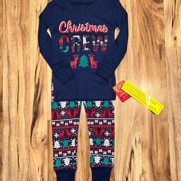 Jingles & Joy Other - Festive Kids Pajama Set - Navy and Red